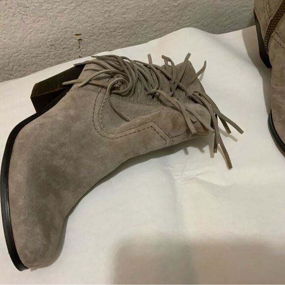 Sam Edelman Louie Fringe Trimmed Ankle Boots Size 7.5 M - Picture 9 of 13